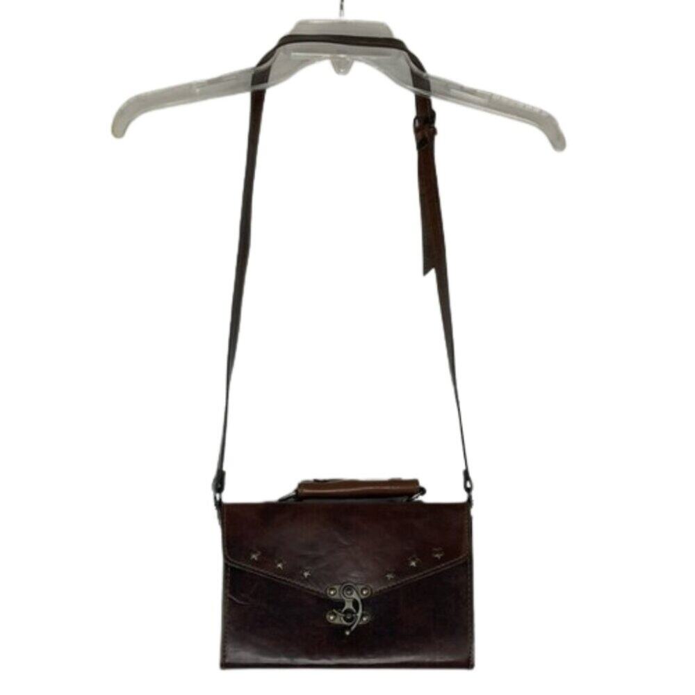 Unbranded boxy camara shoulder bag brown faux leather made in Korea
